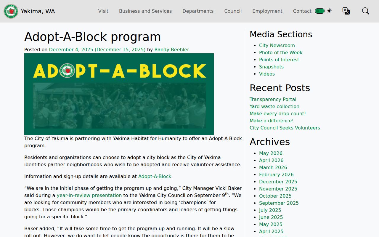 Yakima County neighbors and the Yakima Adopt-A-Block program