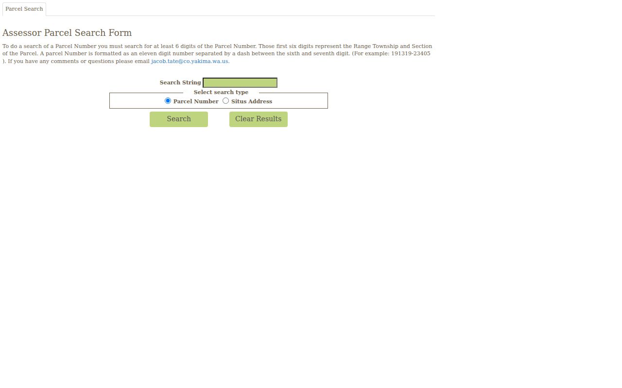 Yakima County residents directory parcel search